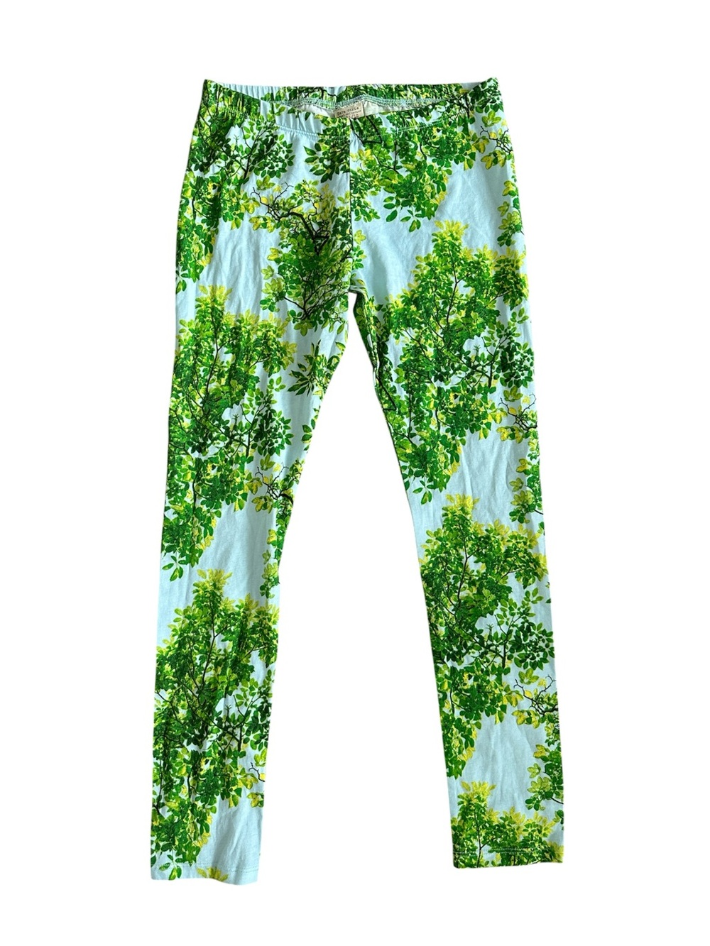 Zara Green Leaf-Print Kids Leggings Size 11/12